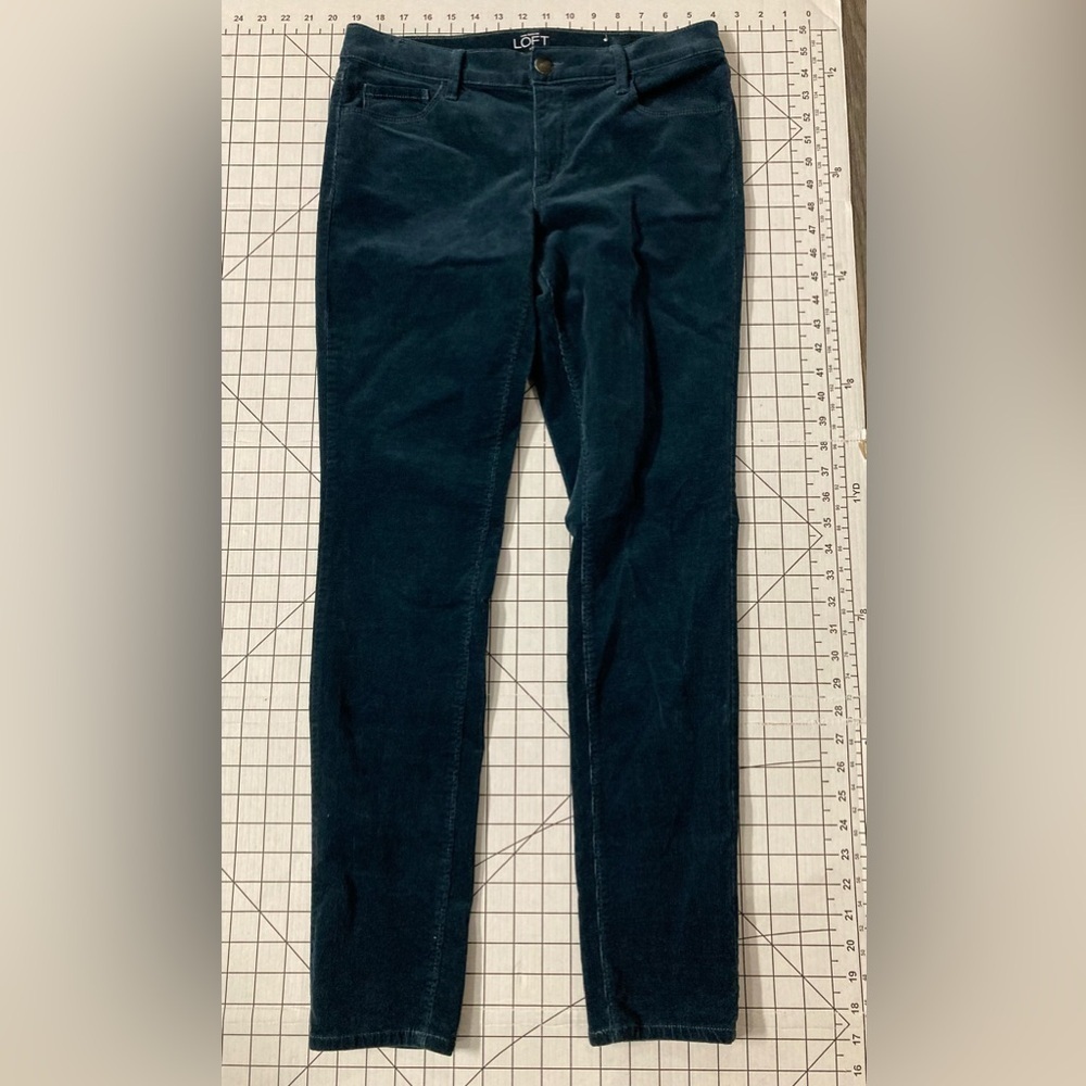 LOFT by Ann Taylor Size 6 Teal Green Corduroy Modern Skinny Jeans